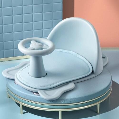 Baby Bath Seat Newborn Non-slip Round Bathtub Seat With Non-Slip Soft Mat Universal Safety Support Bath Chair