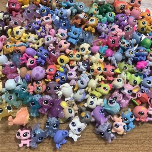 Random 7/20/30Pcs Pet Shop Animal Action Figure Short Hair Dog Cat Bird Bunny Deer Kitty Little Pet Cute LPS Doll Toy Kid Gift