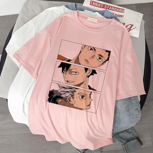 Oya Oya Oya Summer Haikyuu Tshirt Women Kuroo Anime Bokuto Manga Shoyo Volleyball Creative T-shirt Female Streetwear T Shirt Ins