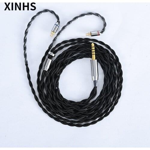 HIFI 4 strand Single crystal copper gold plated Replacement Headphone Upgrade Cable MMCX 2 Pin Audio Upgrade Cable