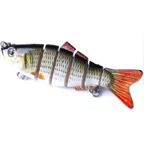 10cm Artificial Bait False Multi Joint Fish Shape Lifelike Plastic Stainless Steel Hard Lure Fishing Accessories with 2 Hooks