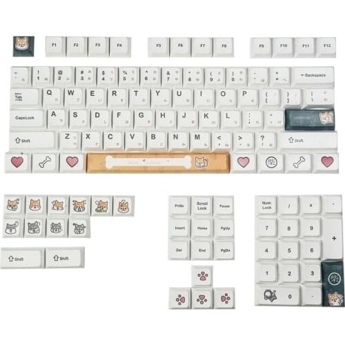 113Pcs XDA Profile PBT Dye-Sub Keycaps For GH60 64 68 96 87 104 108 Mechanical Gaming Keyboard For Cherry Mx - Shiba Inu Pattern