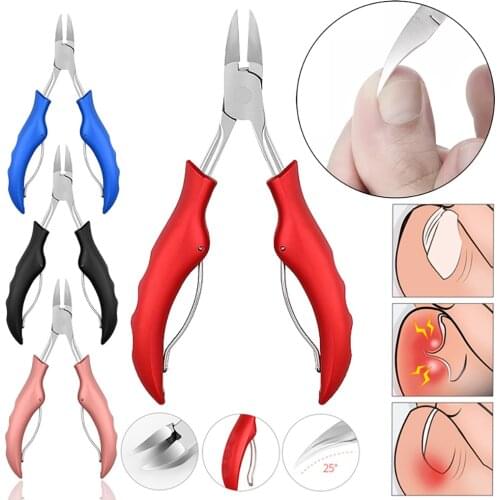 Stainless Steel Nail Correction Nippers Cuticle Scissors Dead Skin Dirt Remover for Ingrown Toenails Paronychia Nail Trimmer
