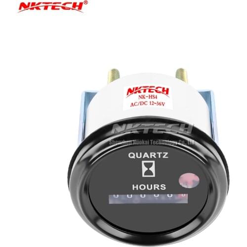 NKTECH Quartz Hour Meter Round NK-HS4 Meters Time Running Counter For Excavator Engineering Vehicle Generator Tractor Boats ATV