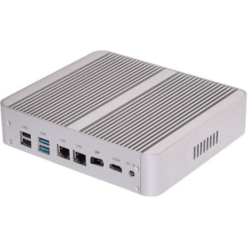 Fanless Mini PC Intel Dual Core i5 7200U 7260U support M.2 Msata 2*LAN SD DP HDMI Mini Computer Windows 10 7th Gen CPU HTPC