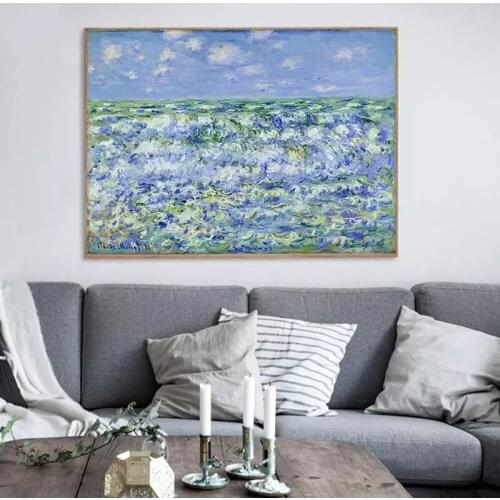 Monet Famous Paintings Reproductions "The Green Wave" Print Canvas Oil painting Posters For Living Room Wall Decorative