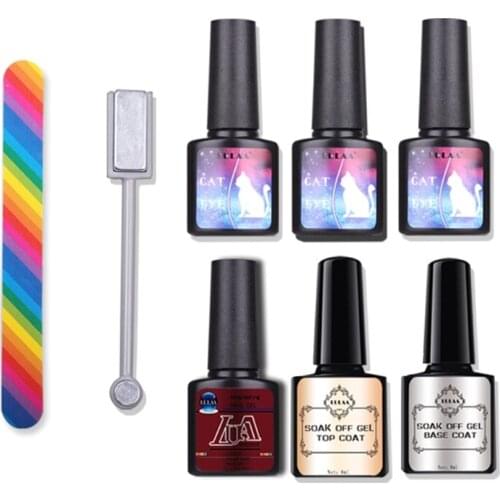 Gel Nail Polish Set Soak Off UV LED Nail Art Manicure Kit, Top Coat and Base Coat Included