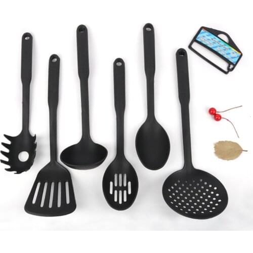 6 PCS Kitchen Utensils Set Non-Stick Dishwasher Safe Cooking Tools Spoon, Slotted Spoon, Spatula, Skimmer, Ladle, Pasta Server