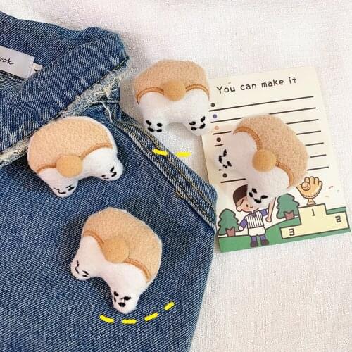 Charming Cute Fat Puppy Butt Brooch Pin Bag Doll Pendant Collar Backpack Funny Decorative Muppet Brooch Lover Friends Jewelry