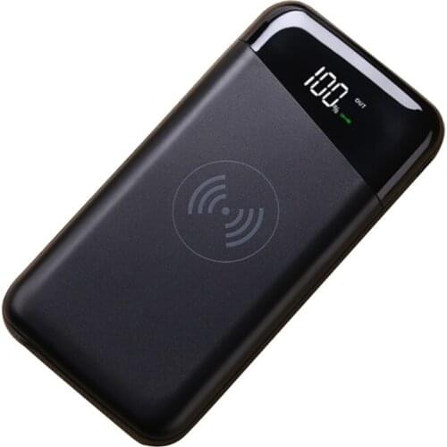 10000mAh Wireless Charger Power Bank with 2 Inputs & 3 Outputs High Capacity with LED Screen Display