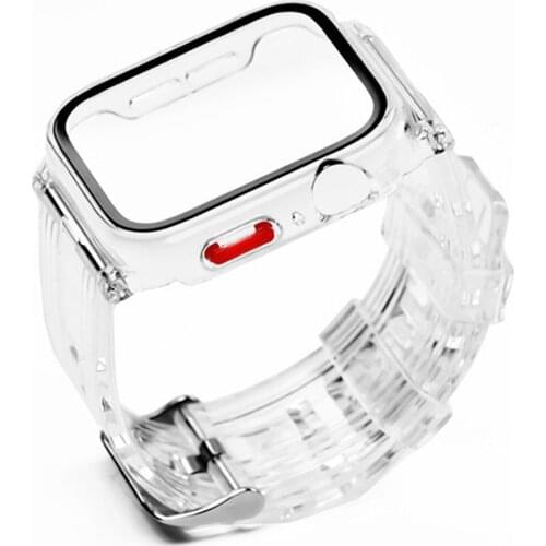 Transparent Silicone TPU Wrist Strap for iWatch 38 40 42 44mm Fashion Watch Bands for Apple Watch Band Series 6 SE 5 4 3 2