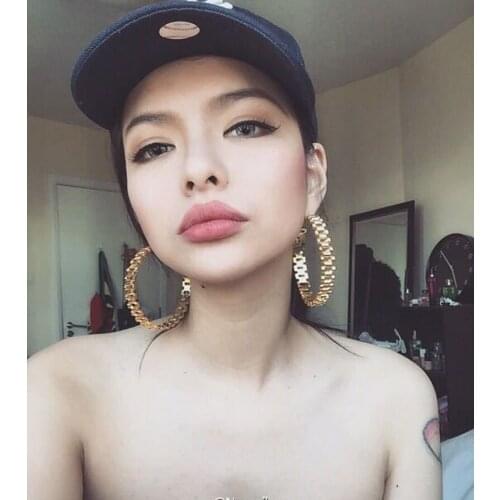 Rongho Design Metal Circle Hoop earrings for women Punk jewelry Gold earrings brincos hip hop Vintage bijoux