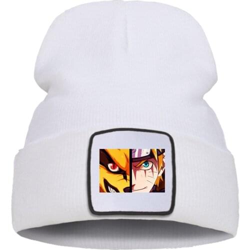 Naruto Japan Anime Printing Beanie Hat Fashion Wool Casual Knitted Cap Unisex Thick Brimless Hats Spring Cotton Hedging Caps