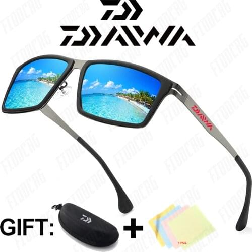 Daiwa Fishing Polarized Sunglasses for Sports Outdoor Driving Polaroid Sunglasses Men Pilot Metal Frame Sun Glasses Gafas De Sol
