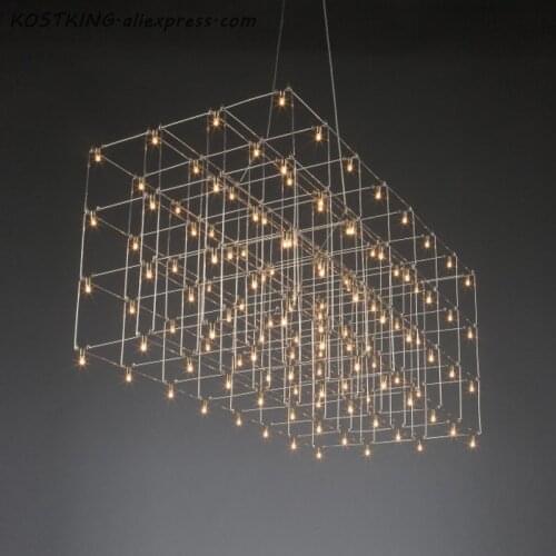 Modern LED chandelier Luxury Large combination cube for Living Room led-lamp Hanging Lighting Fixtures matrix Chandeliers