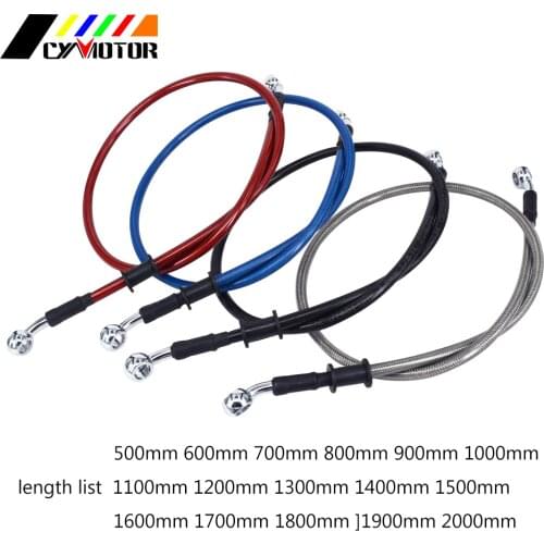 Motorcycle 500mm To 2000mm Dirt Bike Braided Steel Brake line Clutch Oil Hose Tube For YAMAHA YZ YZF WR 125 250 426 Street Bikes