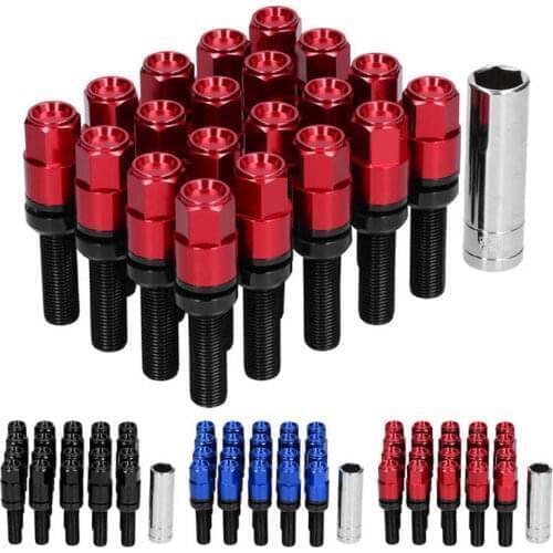 Extended Lug Bolts 28mm/1.1in Thread Steel Wheel Lug Nuts with Sleeve for Car
