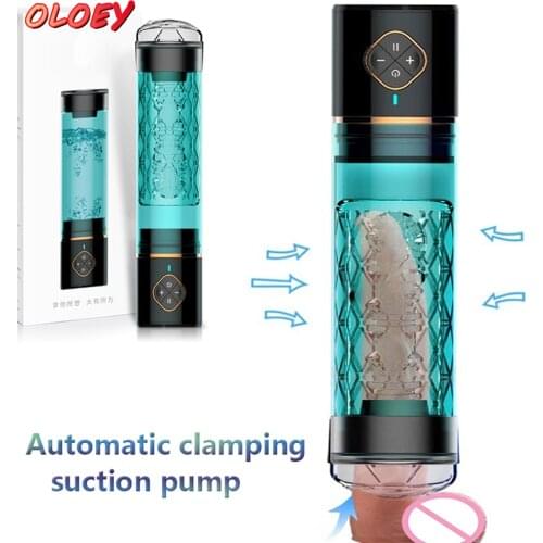 Water Bath Penis Enlargement Vacuum Pump Electric Male Masturbator Cup Penis Delay Training with Spa Sex Machine for Man Toys