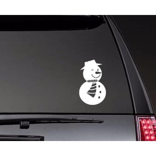 Winking Snowman Christmas Vinyl Decals Bumper stickers Holiday Decor Car Window Trunk Art Decoration ZP0661
