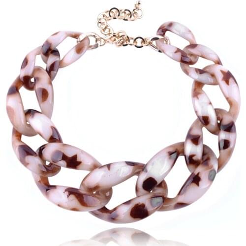 BOJIU Women Chunky Necklace Chain Jewelry Leopard Chain Necklace NK1025
