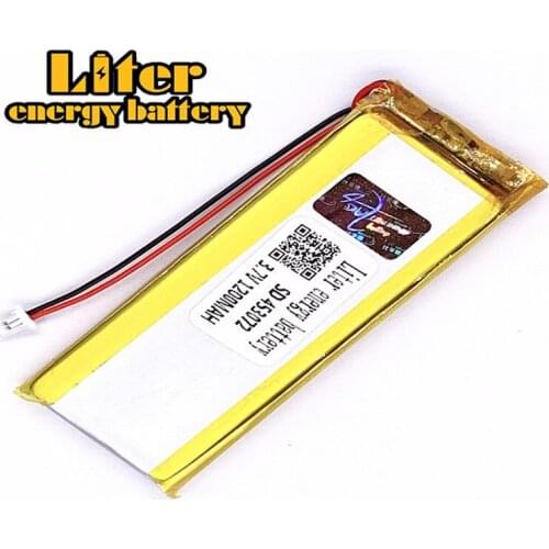 1.0MM 2pin connector 3.7 V 453072 453070 1200mah factory high quality lithium polymer li-ion rechargeable battery lipo battery