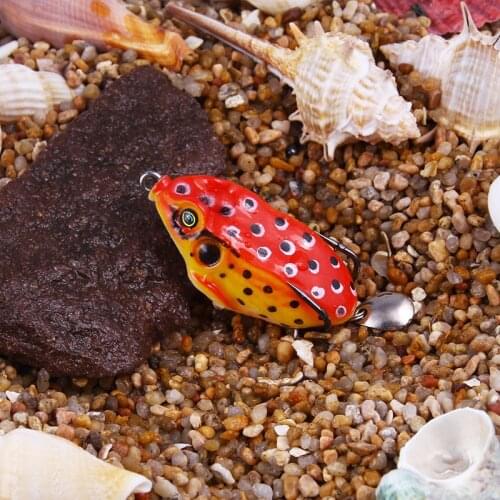 1pcs 8cm/13g Frog Silicone Bait Fishing Soft Lure Spinner Squid Thunder Jig Spoon Trolls Pesca High Carbon Steel Double Hook