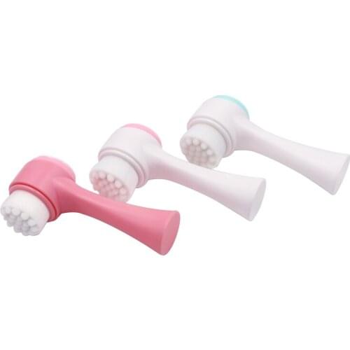 1PC Double Sided Facial Cleaning Brush Facial Massage Product Skin Care Tool Silicone Face Washing Cleanser Brush Portable