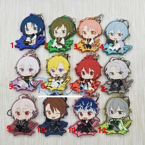 12pcs/lot Idolish7 Anime keychain IZUMI IORI YAMATO NIKAIDO SOGO NAGI TAMAKI Gaku Mitsuki OSAKA Rubber strap/mobile phone charms