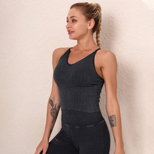 2021 Women Sexy Strappy Sports Bra Workout Seamless Yoga Vests Fitness Running Beauty Back Vest Sports Breathable Underwear