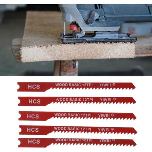 5pcs Durable U-shank High Carbon Steel 12 TPI Reciprocating Saw Blade Cutter For Wood Jig Cutting