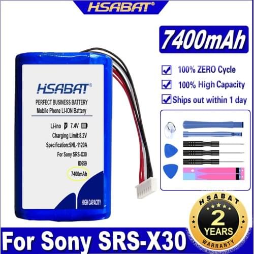 HSABAT ID659 ID659B ST-06S 7400mAh Battery for Sony SRS-X30, SRS-XB3, SRS-XB30, SRS-XB40 Batteries