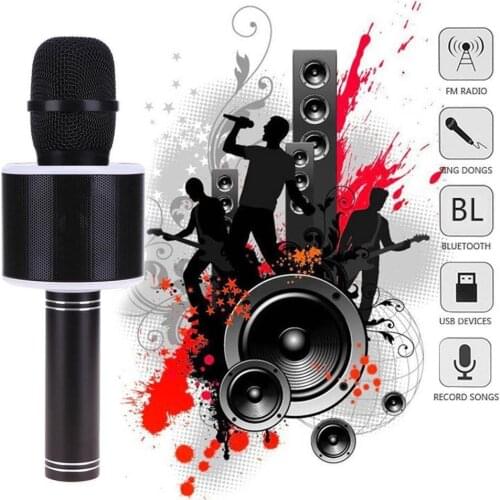 Wireless Portable Bluetooth-compatible 4.0 KTV Karaoke Stereo Microphone Player Speaker Home Handheld Condenser Microphones