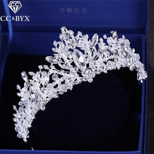 CC Tiaras And Crwons Hairbands Luxury Shine Full Crystal Stone Engagement Wedding Hair Accessories For Bride Party Jewelry XY114