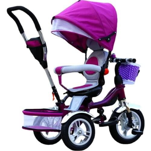 Childrens Tricycle Bicycle Kids Wheelchair Reversible Baby Pram Trike Portable Tricycle for Boys and Girls Three Wheel Stroller