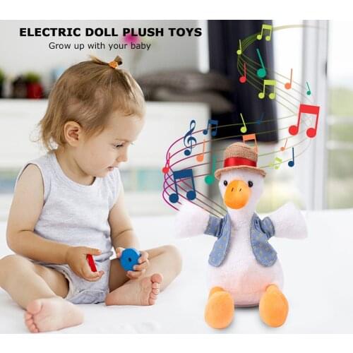 Electric Repeating Talking Duck Sound Recording Nod Plush Stuffed Toy Talking Duck Electric Voice Hat Decor Doll Kids Toy 1pcs