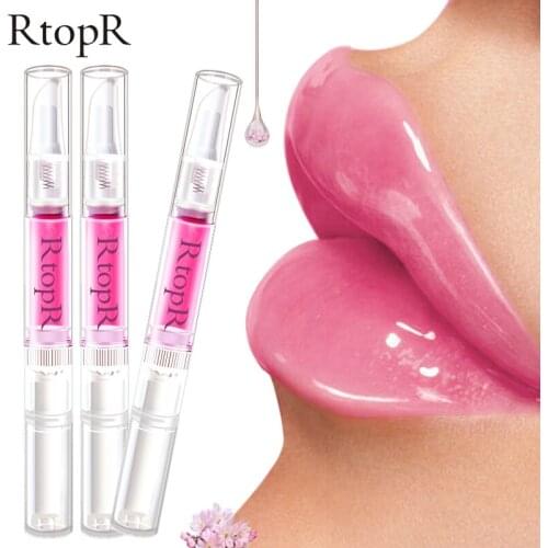 3pcs RtopR Sakura Lip Essence Anti-Dry Crack Exfoliating Repair Reduce Lip Fine Lines Essence Moisturizing Beauty Lip Skin Care