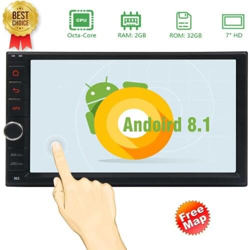 Bluetooth Head Unit support OBD/Wifi/Mirror Link/GPS Navigation/USB/SD 7" Android 8.1 2GB 32GB Car Stereo - Double Din Bluetooth