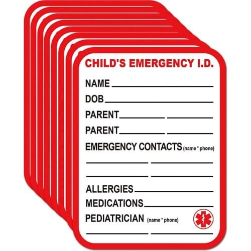 Eid Mubarak Child Emergency Label Contact Car Seat Sticker Safety Information Safety Alert Attachment Tag Bright Red Caution