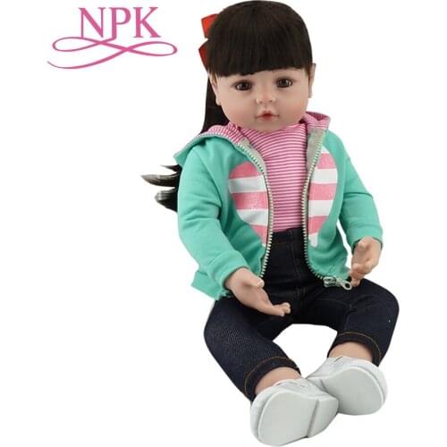 60CM big reborn toddler size Silicone vinyl Lifelike bebe doll reborn Baby Bonecas kid doll reborn menina de silicone