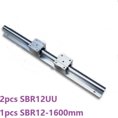 1pcs SBR12 - 1600mm support rail linear guide + 2pcs SBR12UU linear blocks cnc router parts