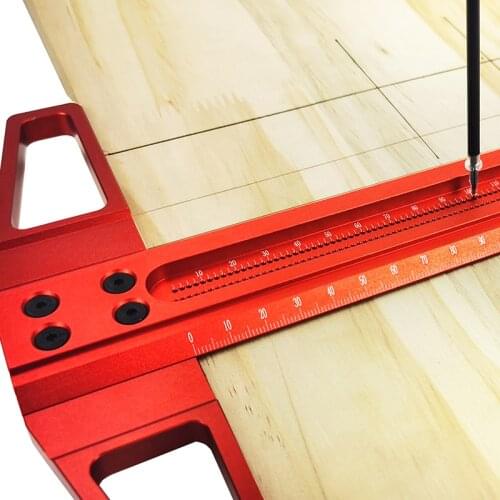 T-Hole Aluminum Alloy Positioning Metric Ruler 500-760MM Precision Marking And Marking T-Rule Woodworking Measuring Tool