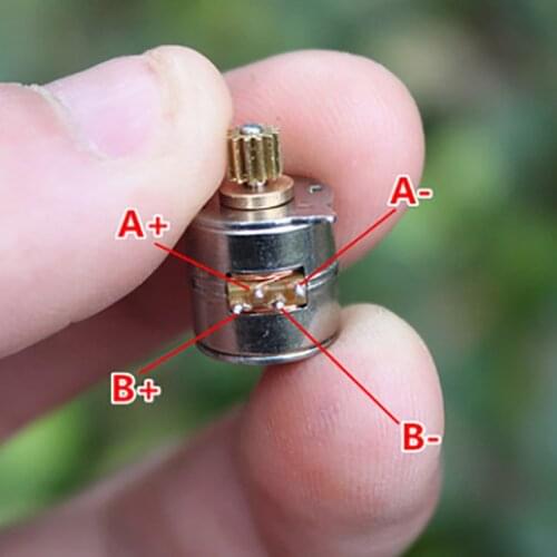 Micro Stepper Motor 10mm Two-phase Four-wire Step Motor With 13 Teeth Brass Gear