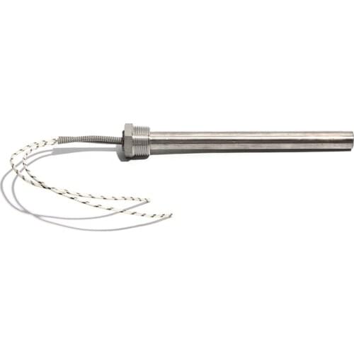 16mm Dia 250~300mm DN20/25mm Threaded Single-head Heating Tube 800W/1000W/1500W/2000W 201 Stainless Steel Heating Rod with Nut