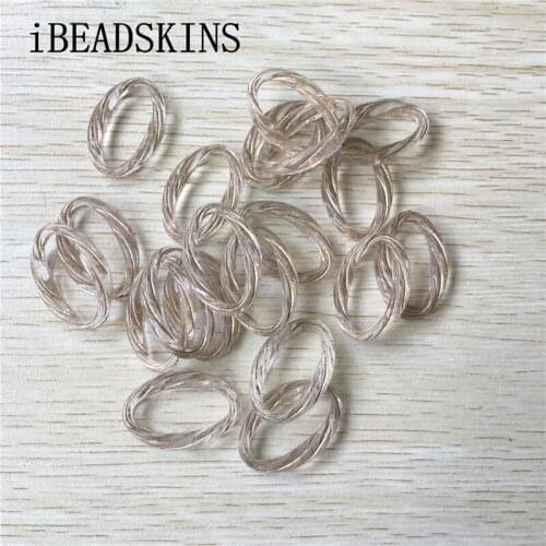 New arrival! 32x21mm 430pcs/lot clear with gold stripe ring shape Acrylic beads #5559 (Design as shown)