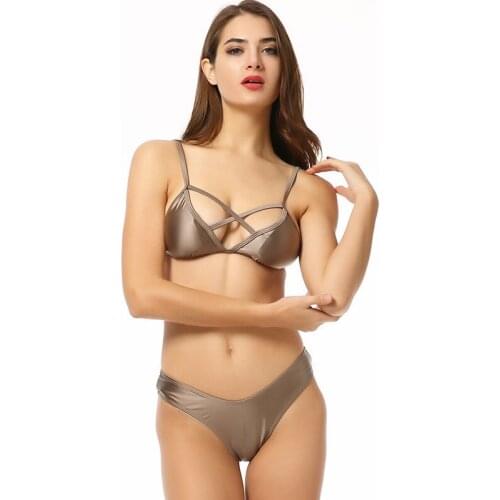 New Bikini Oilcloth Swimsuit Sexy Elasticity Durable One-Piece Swimsuit Yellow Printed Ruffled Bikini Cover Belly Swimsuit