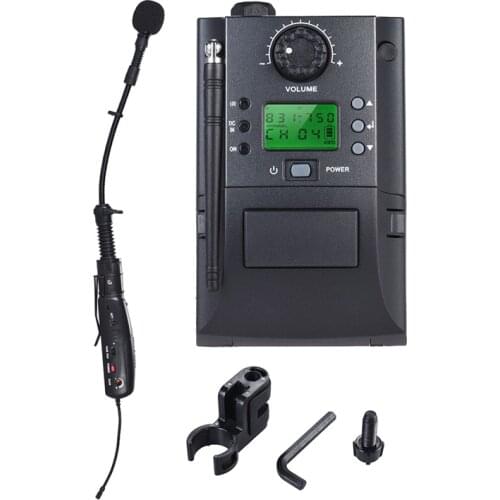 Portable UHF Instrument Wireless Microphone System With Receiver & Transmitter 32 Channels For Sax Saxophone
