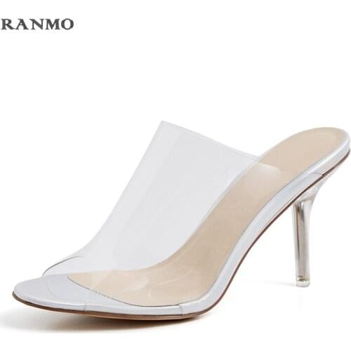 Summer High Heels Nightclub Sexy Open-toed Sandals Transparent Slippers Woman Slippers Summer Outdoor Slippers Fashion Slippers