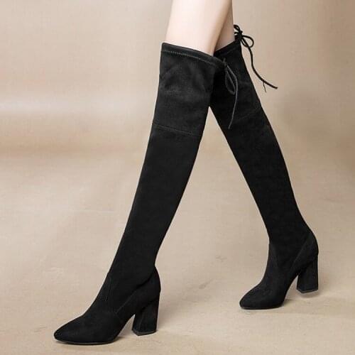Oversized 11 12 thigh high boots knee high boots over the knee boots women ladies boots shoes woman winter boots women