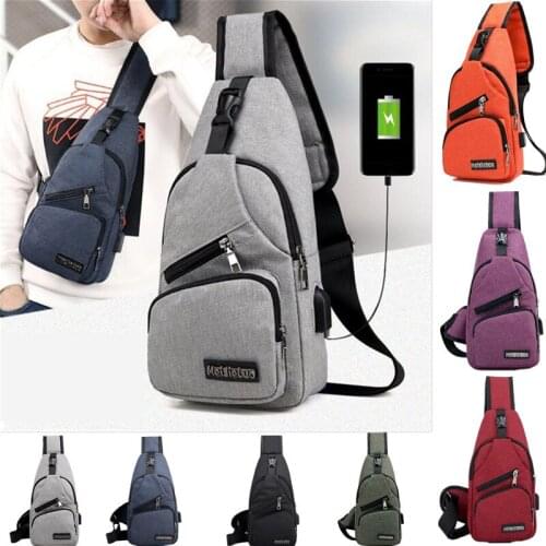 Male Shoulder Bags USB Charging Crossbody Bags Men Anti Theft Chest Bag School Summer Short Trip Messengers Bag 2021 New Arrival