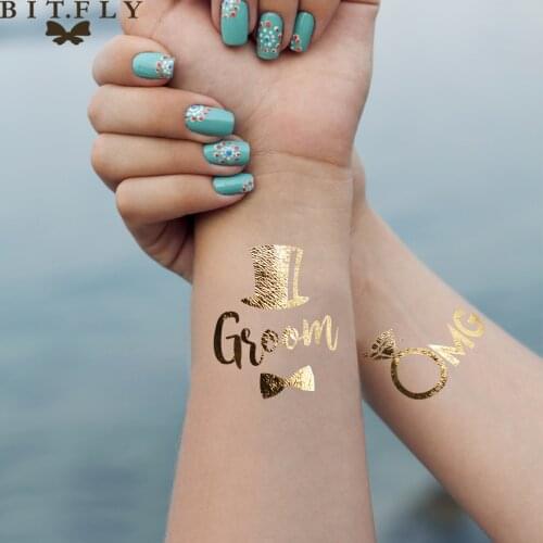 Wedding decoration Rose gold tattoo temporary bridesmaid team wrist tattoo bachelorette party Bridal to be sticker supplies